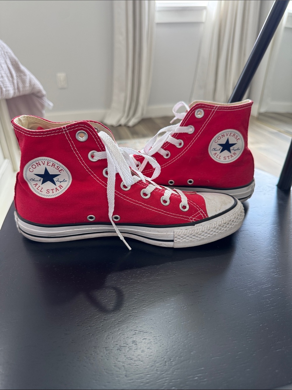 Converse Red High-Top Canvas Sneakers